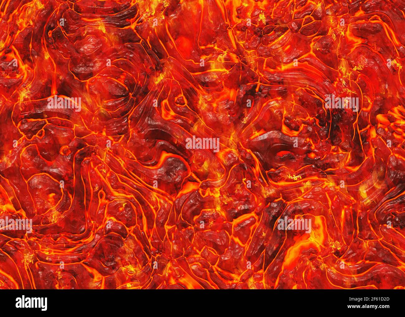 scaldare la consistenza di lava rossa del vulcano eruttivo Foto Stock