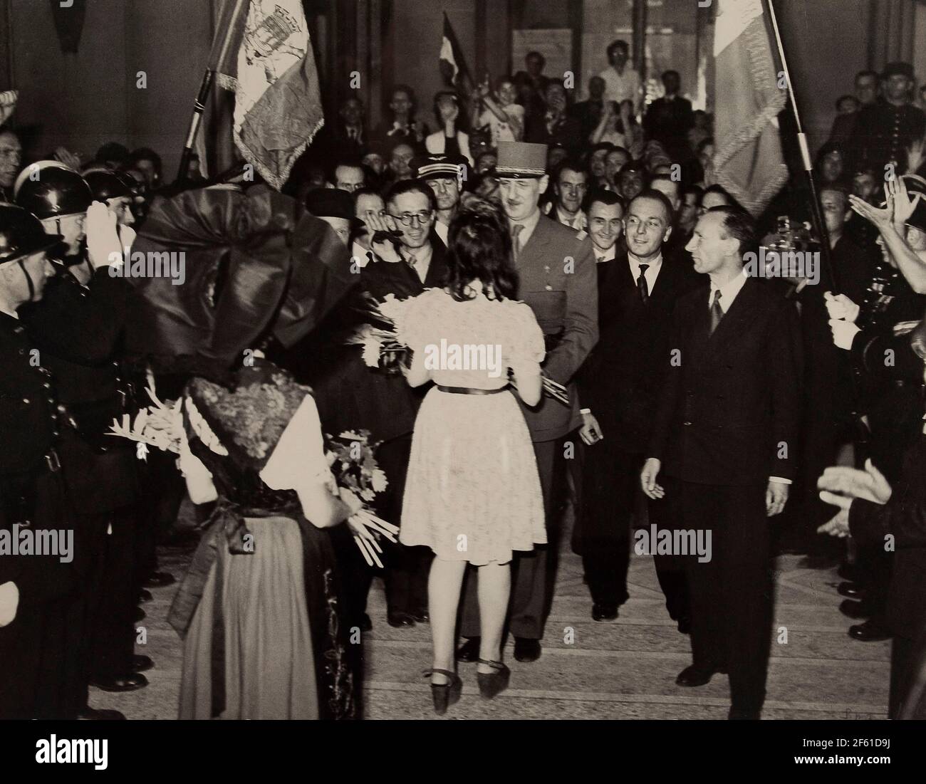 Liberazione di Parigi, generale Charles De Gaulle, 1944 Foto Stock