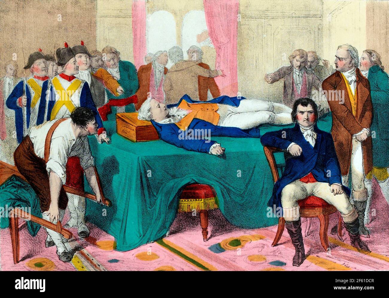 Maximilien Robespierre arrestato e ferito, 1794 Foto Stock