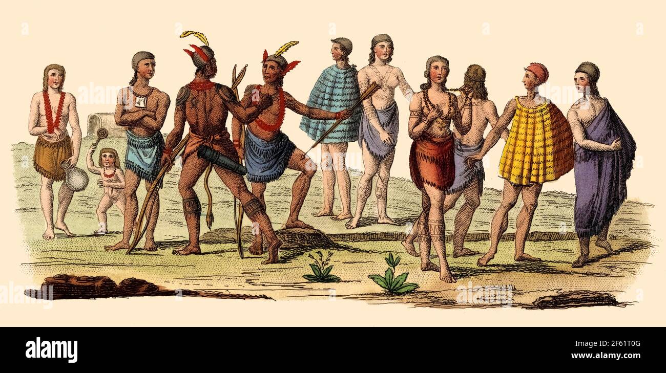 Nativi americani, Carolina del Sud, circa 1700 Foto Stock