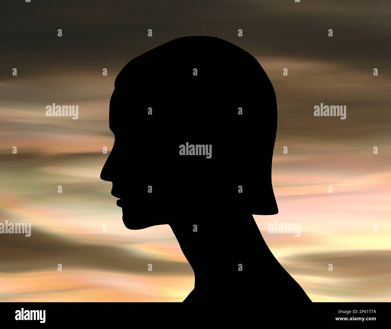Profilo femminile in silhouette Foto Stock