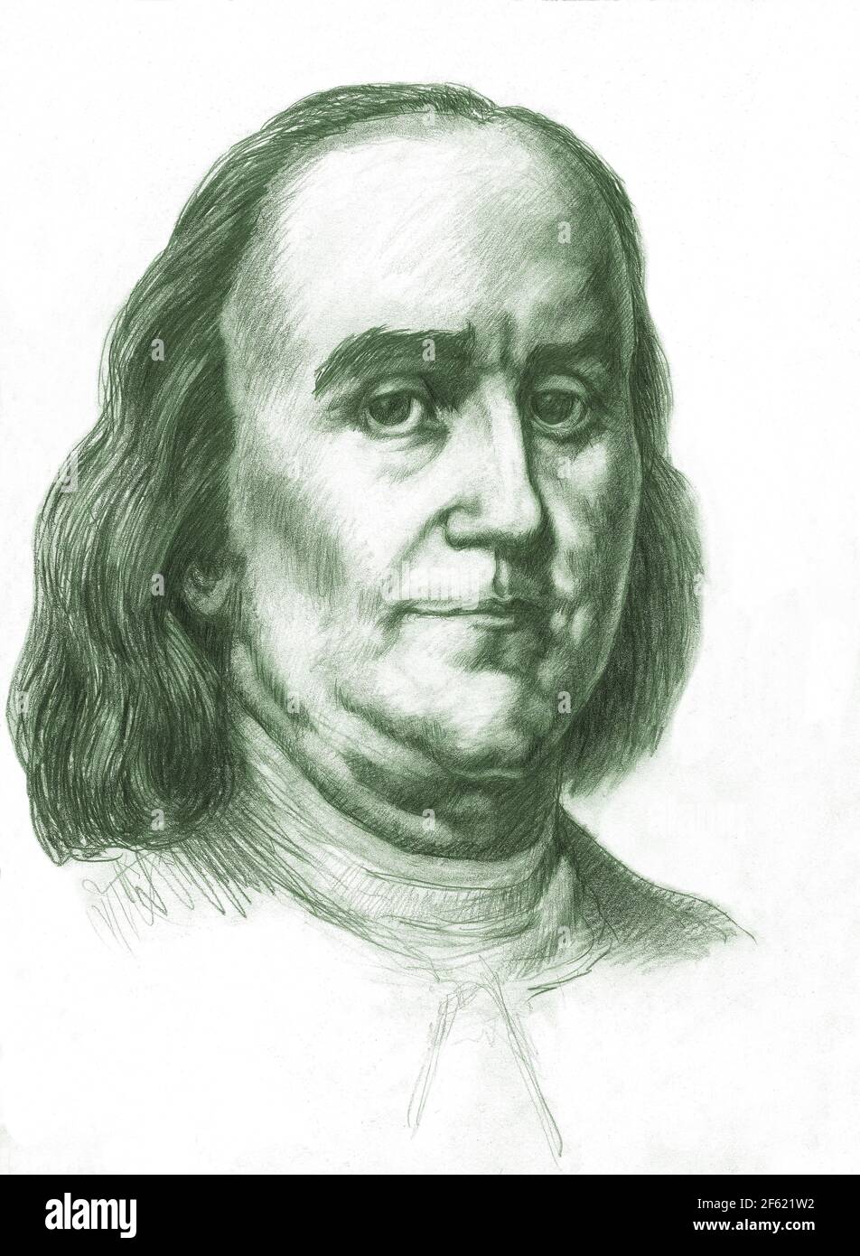 Benjamin Franklin, statista americano Foto Stock