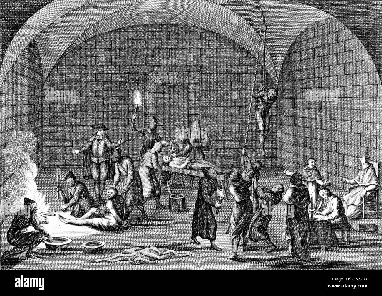 Inquisizione medievale, Camera di tortura Foto Stock