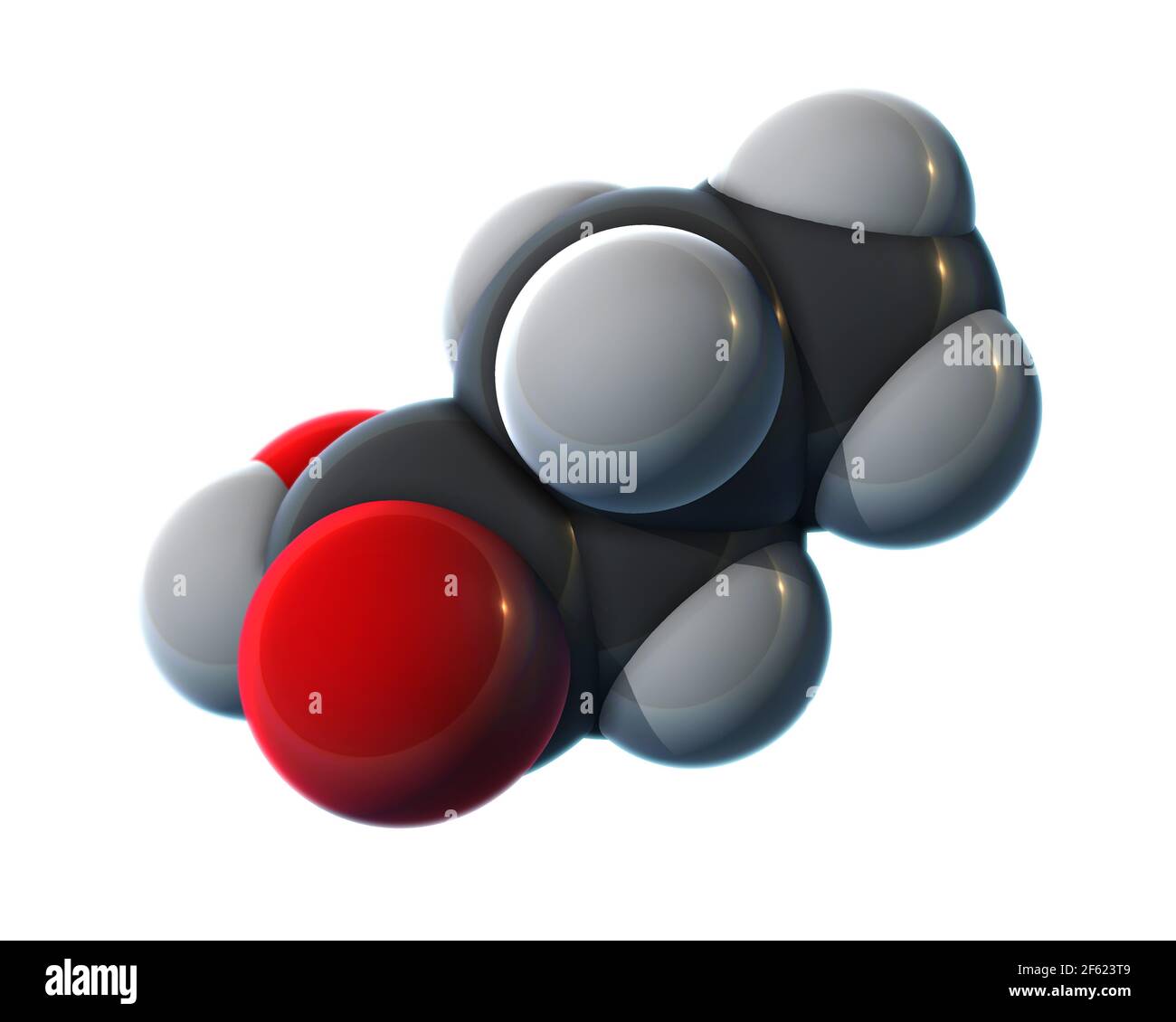 Acido butirrico, modello molecolare Foto Stock