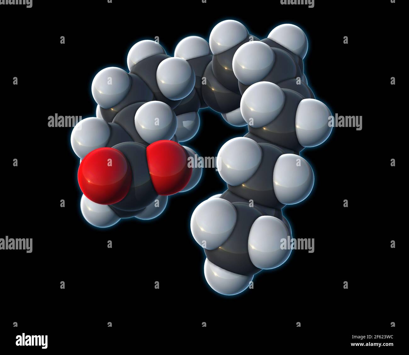 Acido linoleico, modello molecolare Foto Stock