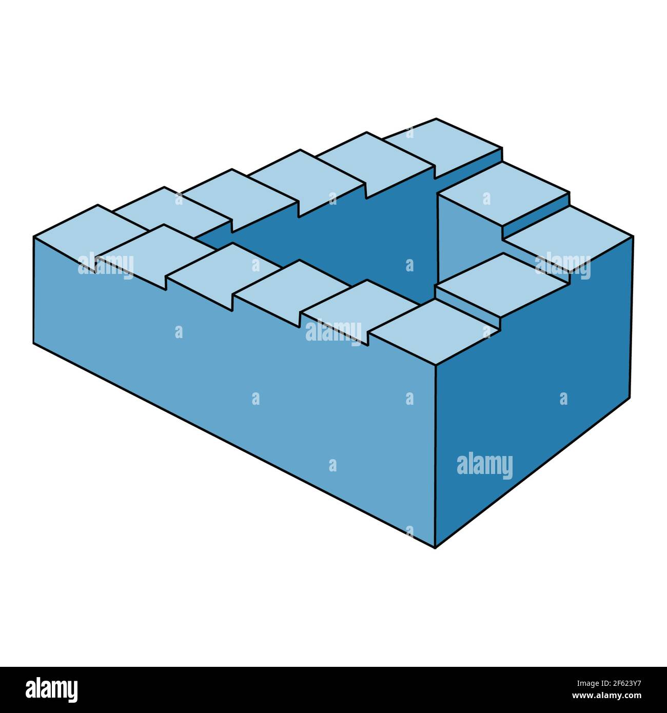 Illusione ottica, scale di Penrose, illustrazione Foto stock - Alamy