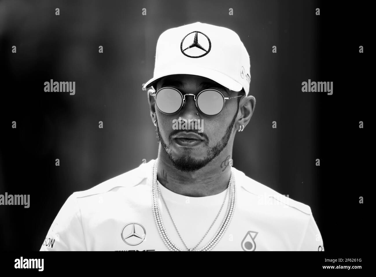 HAMILTON Lewis (gbr) Mercedes W08 Hybrid EQ Power+ team Mercedes GP, ambiance portrait durante il campionato mondiale di Formula 1 FIA 2017, Gran Premio di Spagna, a Barcellona Catalunya dal 11 al 14 maggio - Foto Florent Gooden / DPPI Foto Stock