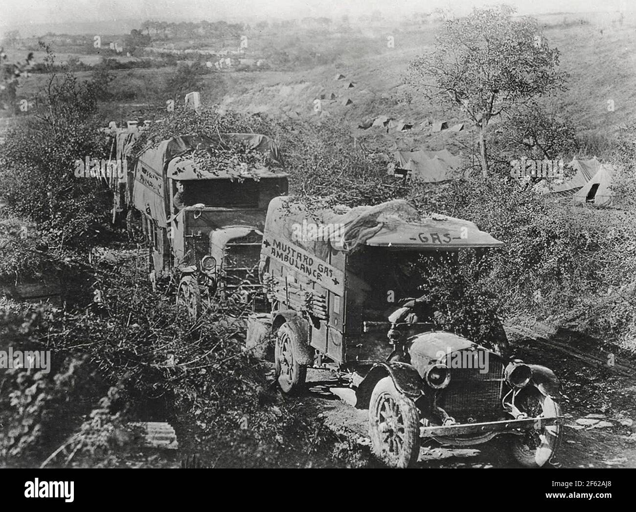 Mustard gas ambulanze, prima guerra mondiale Foto Stock
