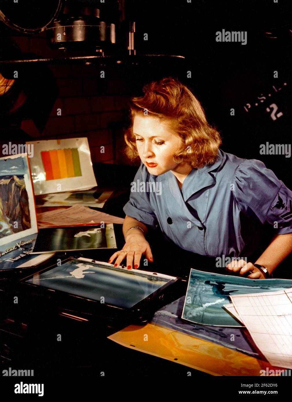 WWII, laboratorio fotografico navale, 1940 Foto Stock