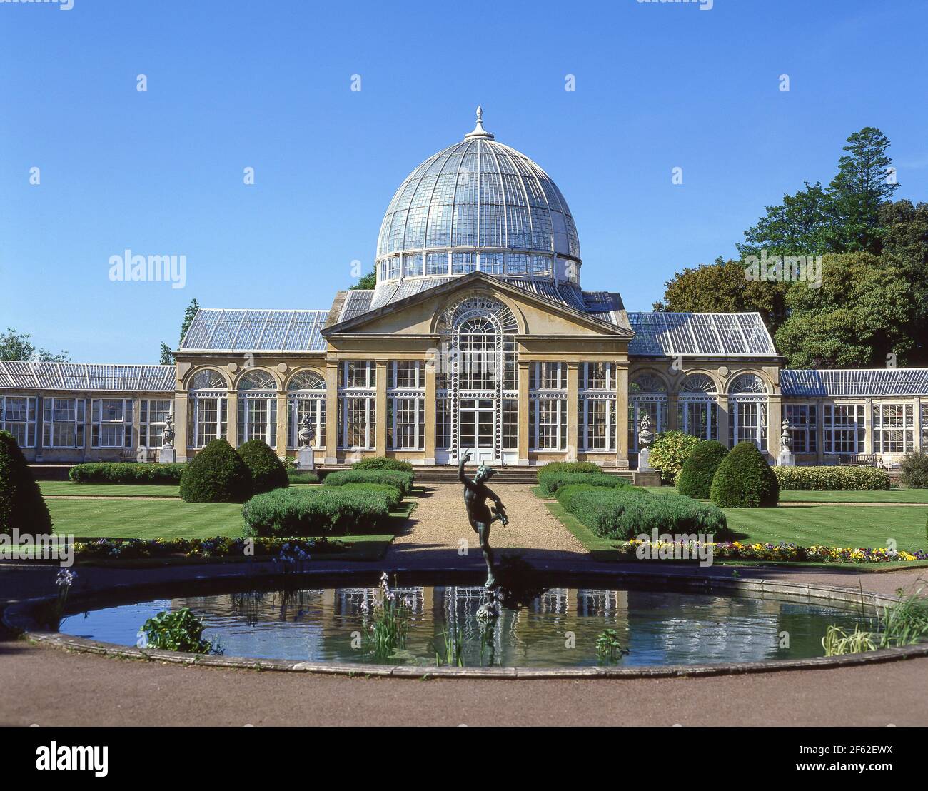 Il grande conservatorio e giardini, Syon House, Brentford, London Borough di Hounslow, England, Regno Unito Foto Stock