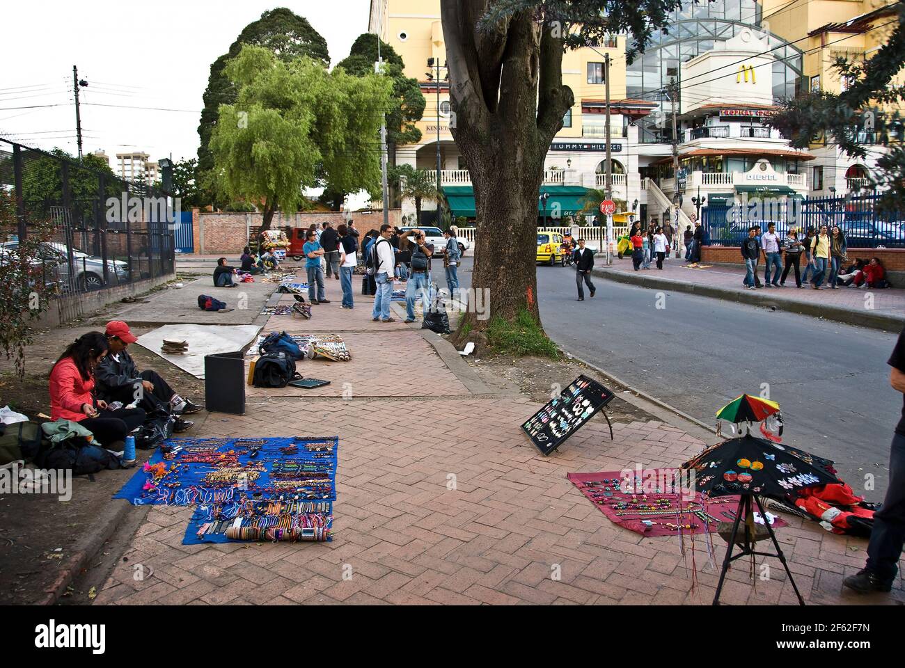 Venditori di artigianato di strada, Cartagena, Sud America Foto Stock