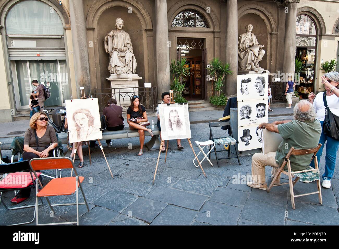 Artisti vicino il Duomo, Firenze, Italia Foto Stock