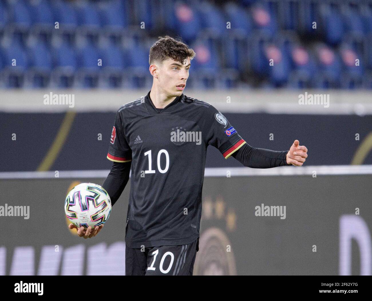 Kai HAVERTZ (GER) gesture, gesture, Soccer Laenderspiel, World Cup Qualification Group J matchday 1, Germany (GER) - Iceland (ISL) 3: 0, il 25 marzo 2021 a Duisburg/Germania. Â | utilizzo in tutto il mondo Foto Stock