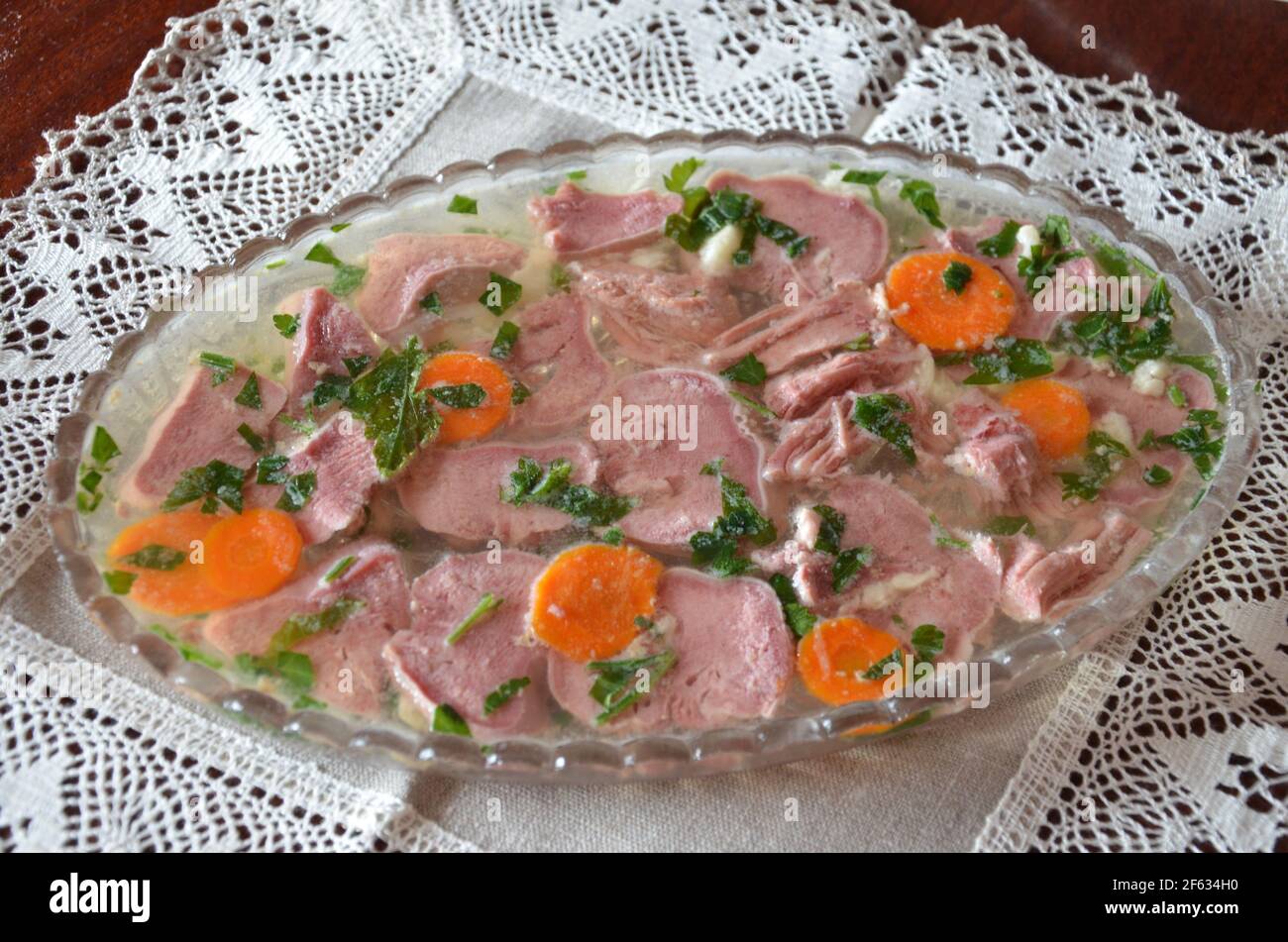 lingua di manzo gelata Foto Stock