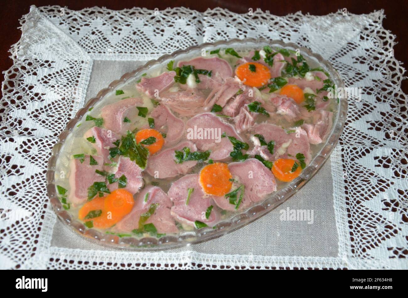 lingua di manzo gelata Foto Stock