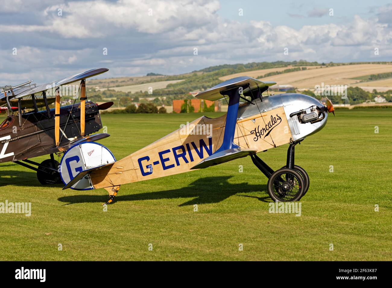 Old Sarum, Wiltshire, UK - Settembre 12 2015: A Staaken Z-21 Flitzer, G-ERIW, al Old Sarum Airshow 2015 Foto Stock Old Sarum, Wiltshire, UK - Settembre 12 2015: A Staaken Z-21 Flitzer, G-ERIW, al Old Sarum Airshow 2015 Foto Stock