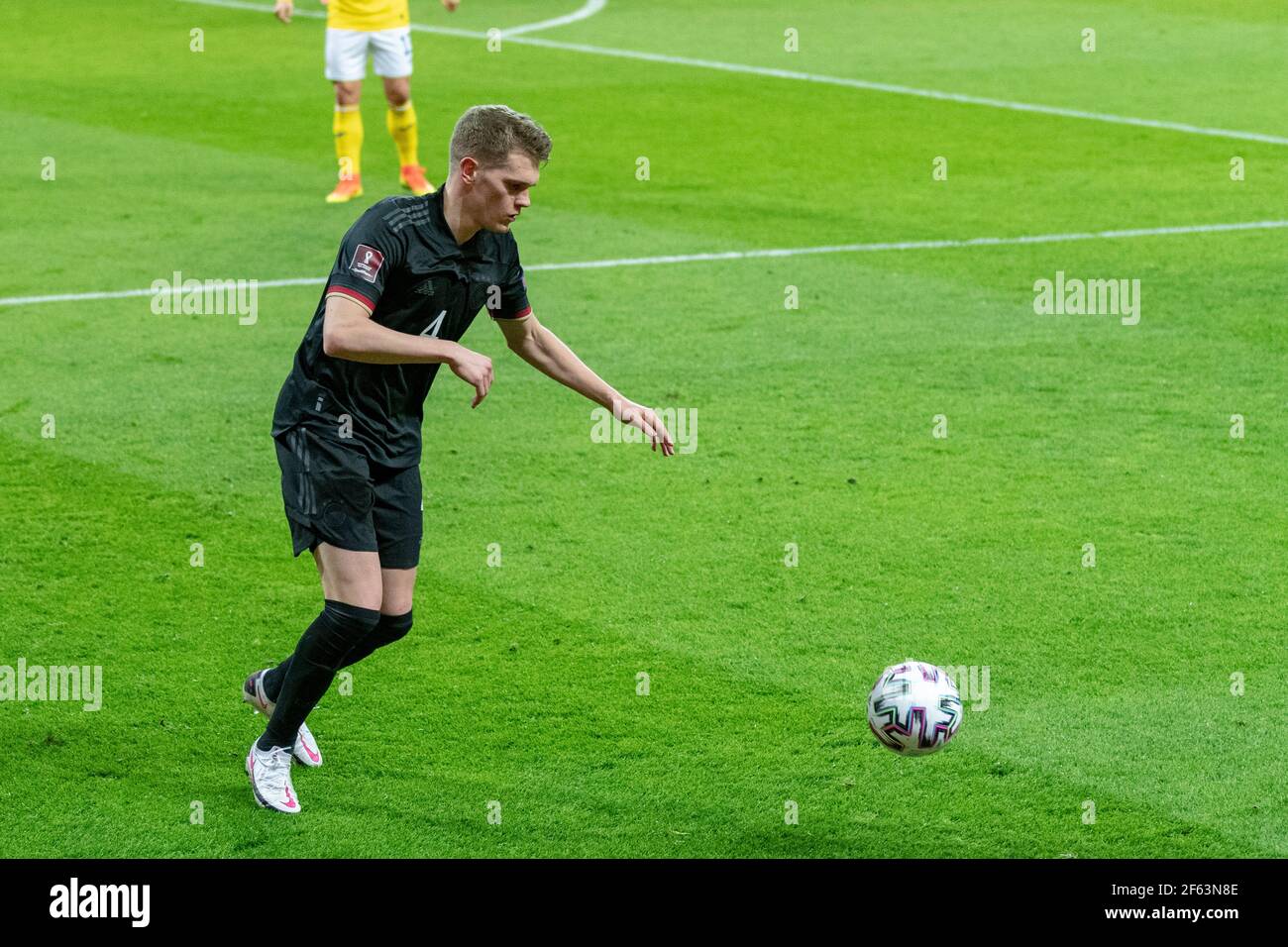 Bucarest, Romania. 28 Marzo 2021. Matthias Ginter numero 4 della Germania durante la Coppa del mondo FIFA 2022 Qualifying Round tra le squadre nazionali di Romania e Germania alla National Arena di Bucarest, Romania. 28.03.2021. Foto: Copyright 2020, Credit: Cronos/Alamy Live News Foto Stock