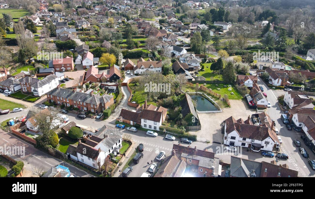 Stock Village in Essex UK immagine aerea Foto Stock