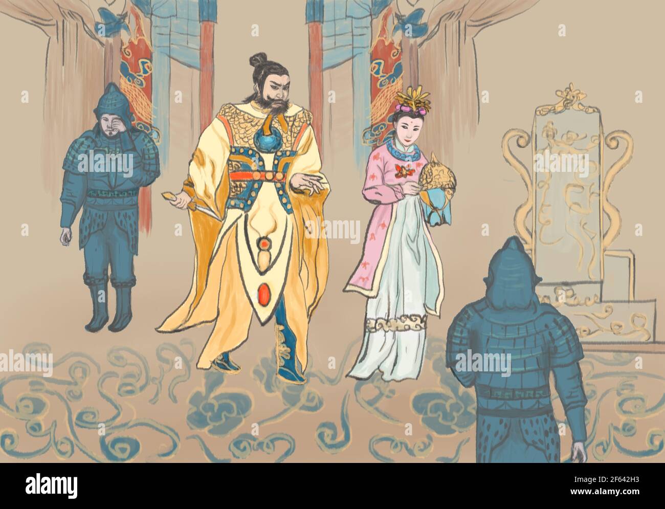 Falso Overlord, reale pittura di Corte concubina Foto Stock