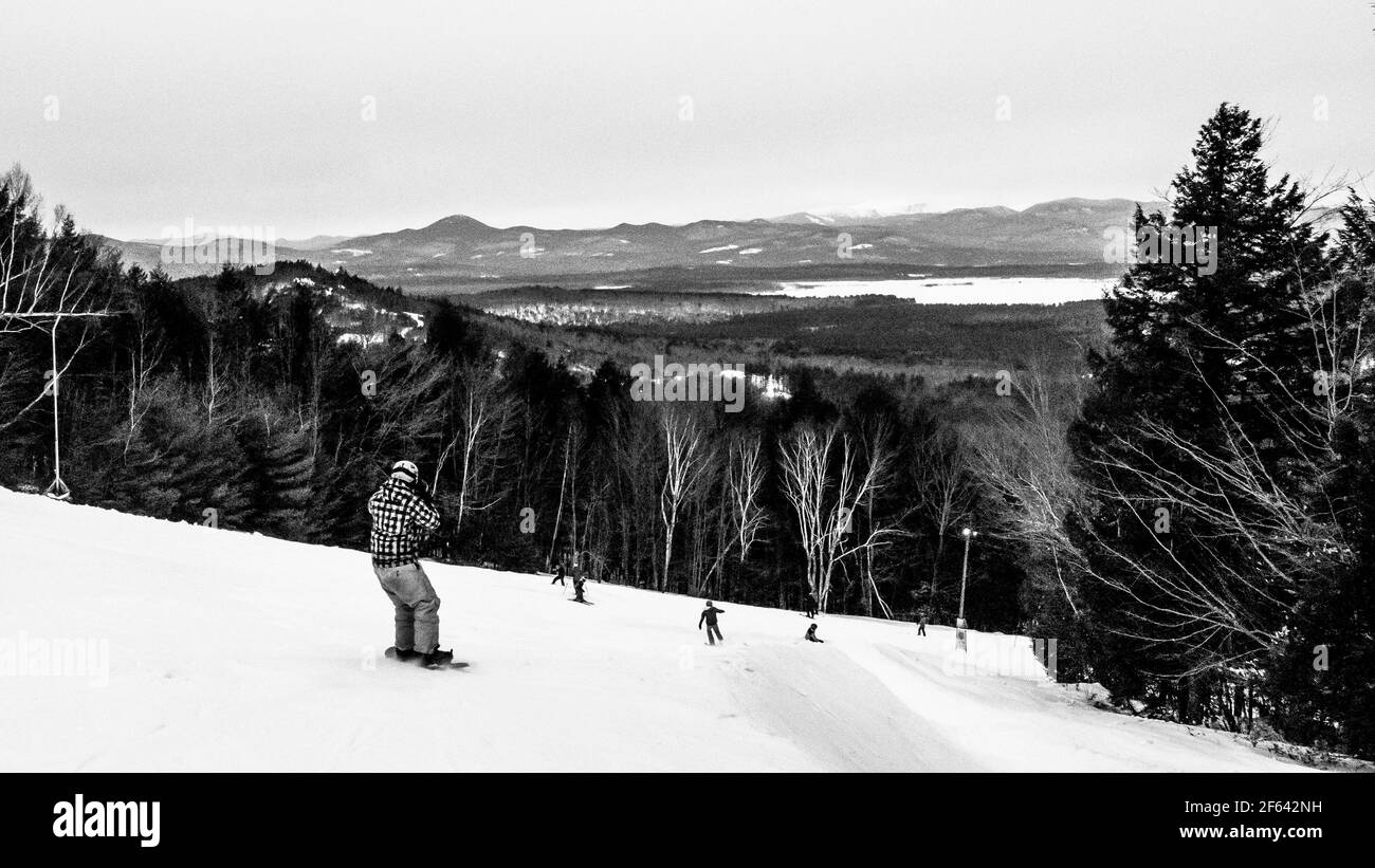 Sciare a Shawnee Peak, Bridgton, Maine Foto Stock