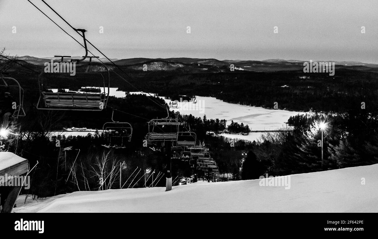 Sciare a Shawnee Peak, Bridgton, Maine Foto Stock