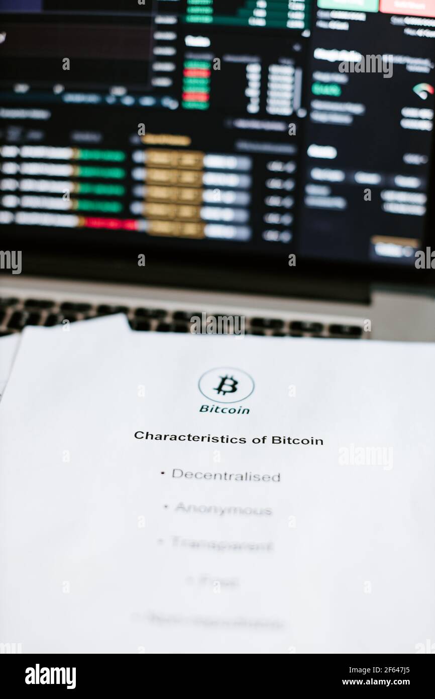 bitcoin crypto valuta investendo vantaggi elenco Foto Stock