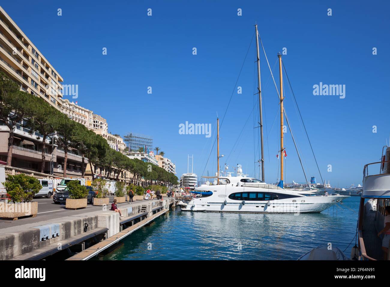 Principato di Monaco lungomare di Port Hercules Foto Stock