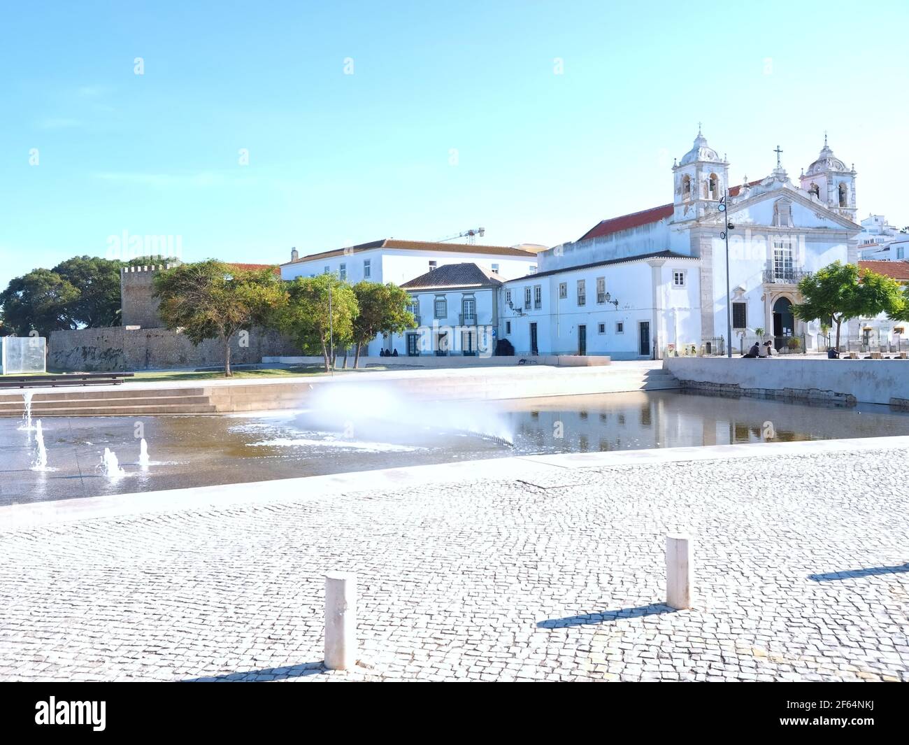 Chiesa cittadina di Lagos in Portogallo chiamata Igreja de Santa Maria Foto Stock