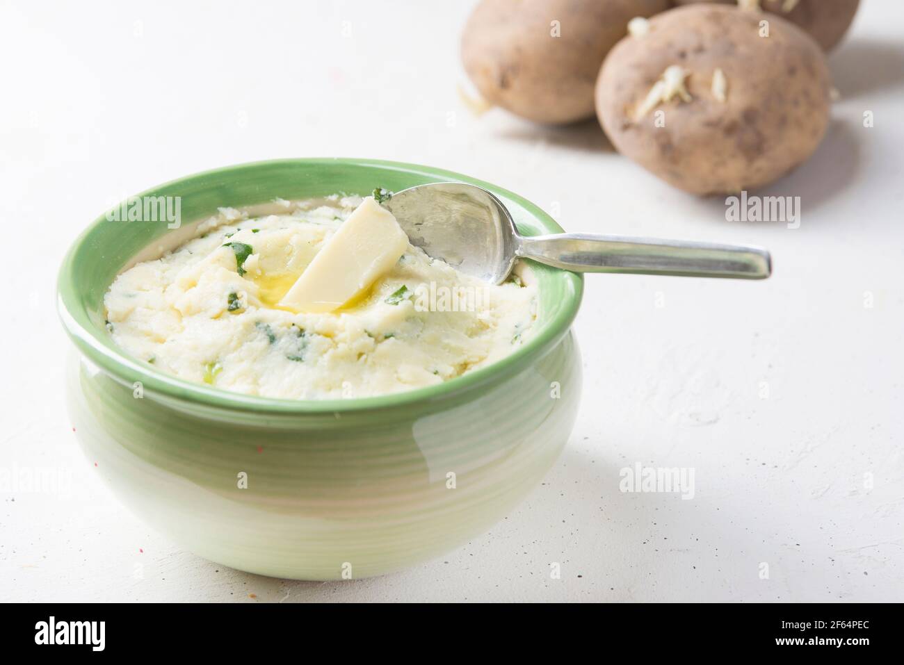 Colcannon fatto in casa. Purè irlandese di patate St Patrick giorno cibo Foto Stock