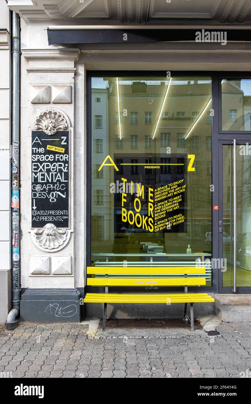 A-Z Space for Experimental Graphic design & the art of making books, Torstrasse 93, Mitte Berlin Foto Stock