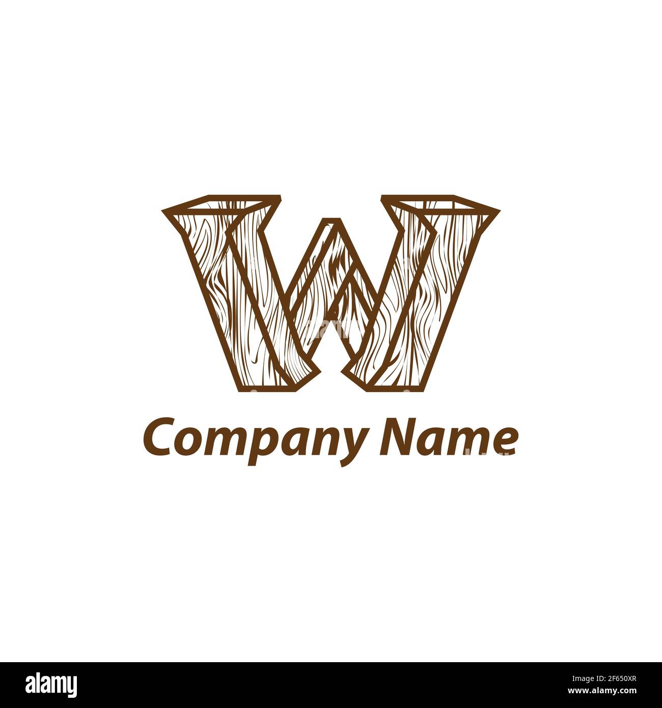 Modello con logo Letter W. Logo texture legno, EPS 10 Illustrazione Vettoriale