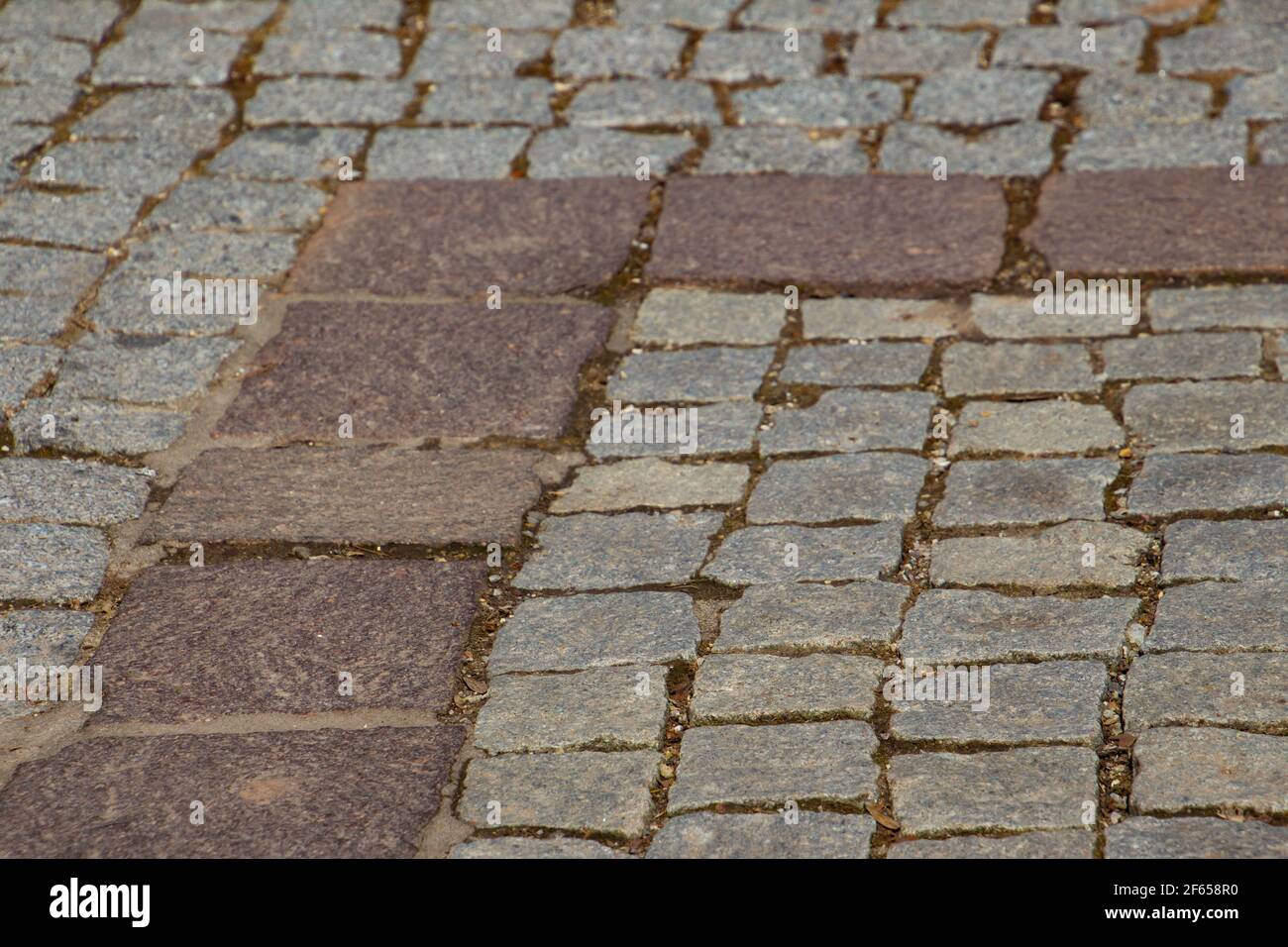 Primo piano della texture di ciottoli geometrici con ciottoli colorati Foto Stock