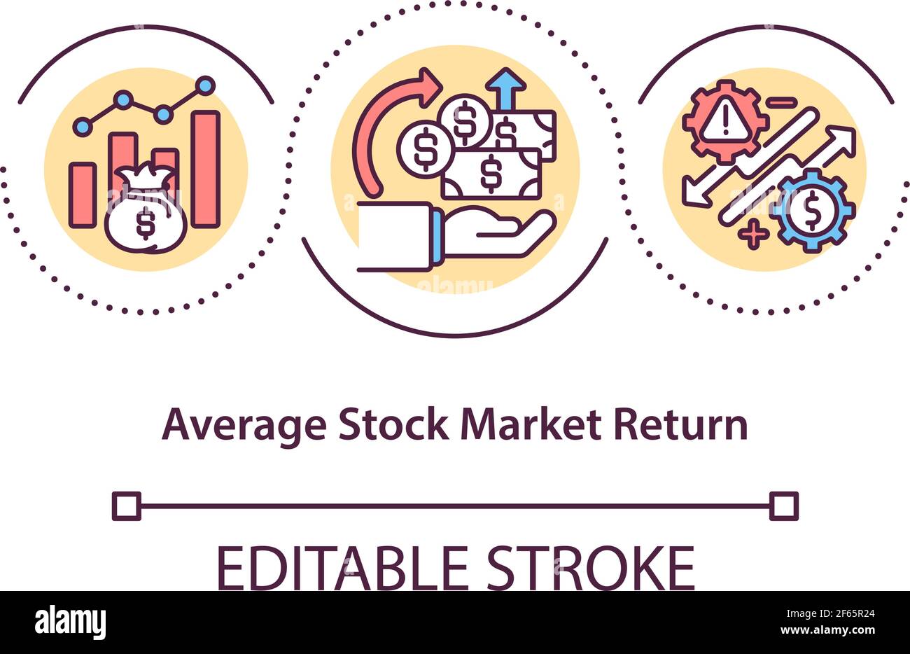 Icona del concetto di rendimento medio del mercato azionario Illustrazione Vettoriale