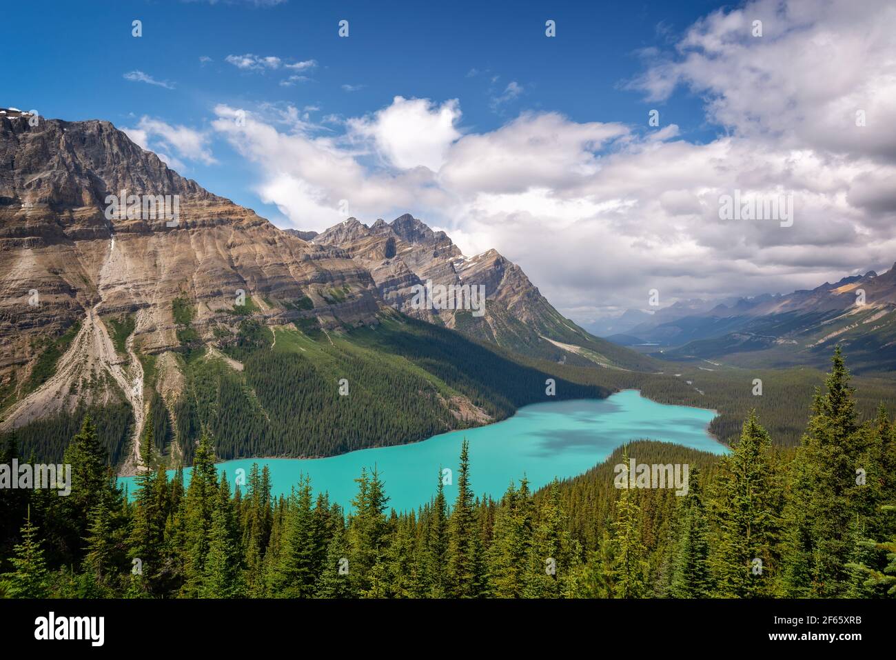 Peyto Lake on Icefields Parkway in Banff National Park, Alberta, Rocky Mountains, Canada Foto Stock