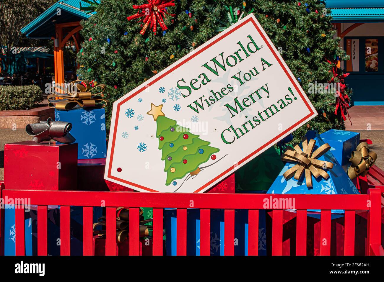 Orlando, Florida. 22 dicembre 2020. Vi augura UN buon segno di Natale a Seaworld (47) Foto Stock