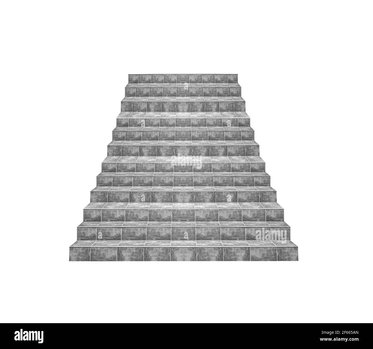 Scalini di pietra isolati su sfondo bianco. Foto Stock