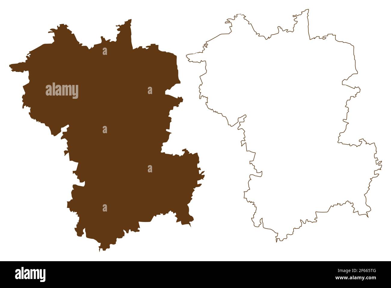 Distretto di Gunzburg (Repubblica federale di Germania, distretto rurale Swabia, Stato libero di Baviera) mappa vettoriale illustrazione, abbozzare schizzo Gunzburg mappa Illustrazione Vettoriale