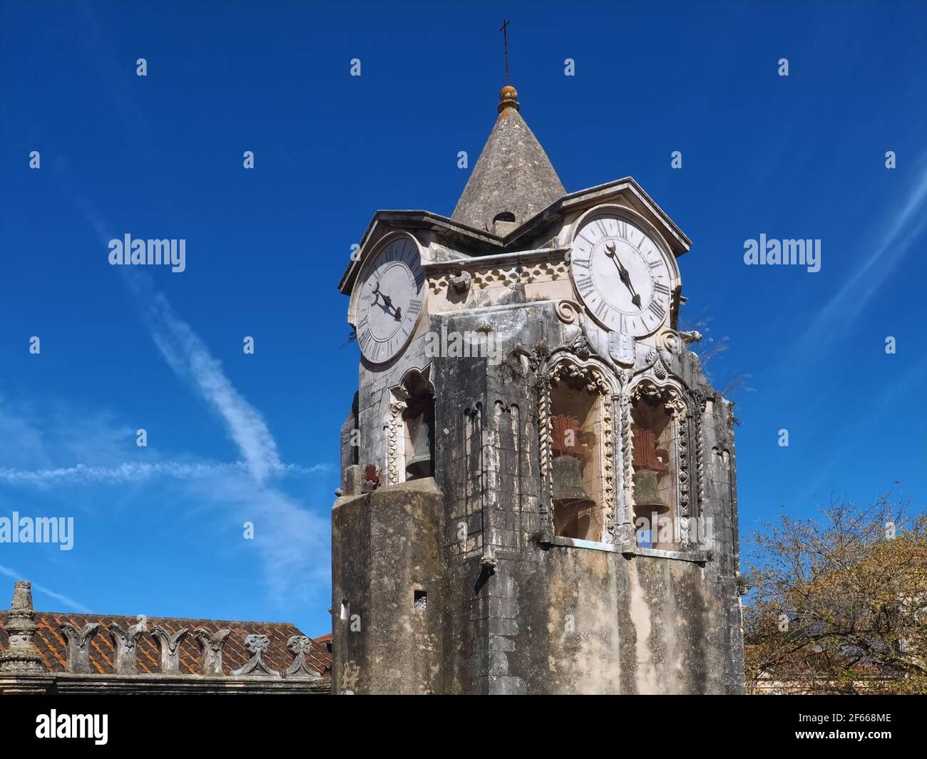 Chiesa gotica Igreja de Nossa Senhora do Popula a Caldas da Rheinha, Portogallo centrale Foto Stock