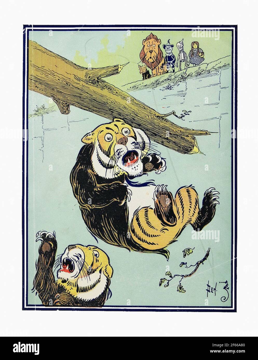 Illustrazione del libro vintage Wizard of Oz Foto Stock