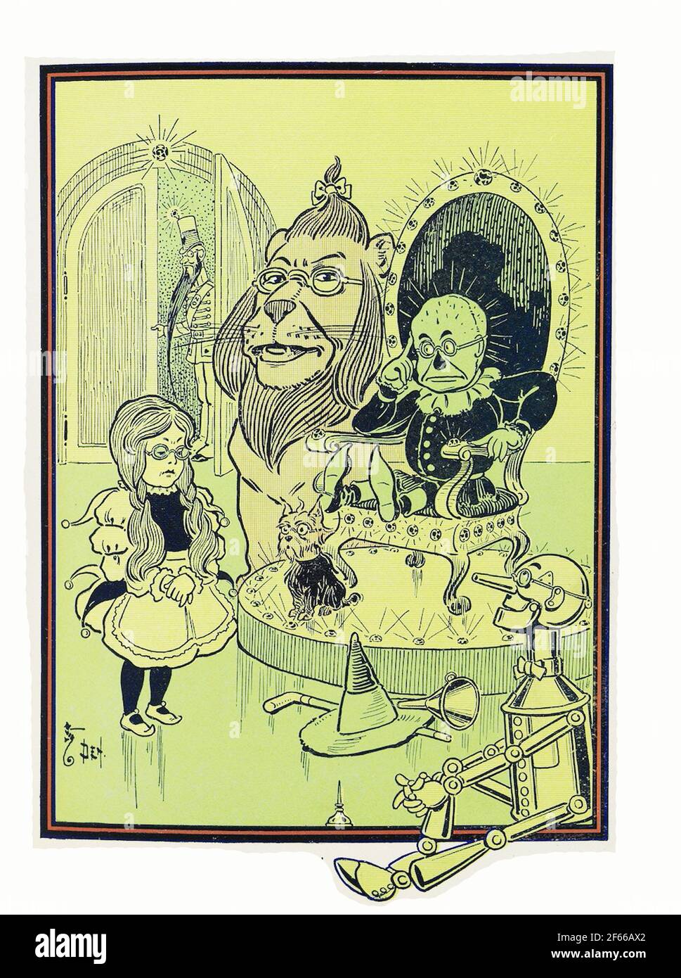 Illustrazione del libro vintage Wizard of Oz Foto Stock