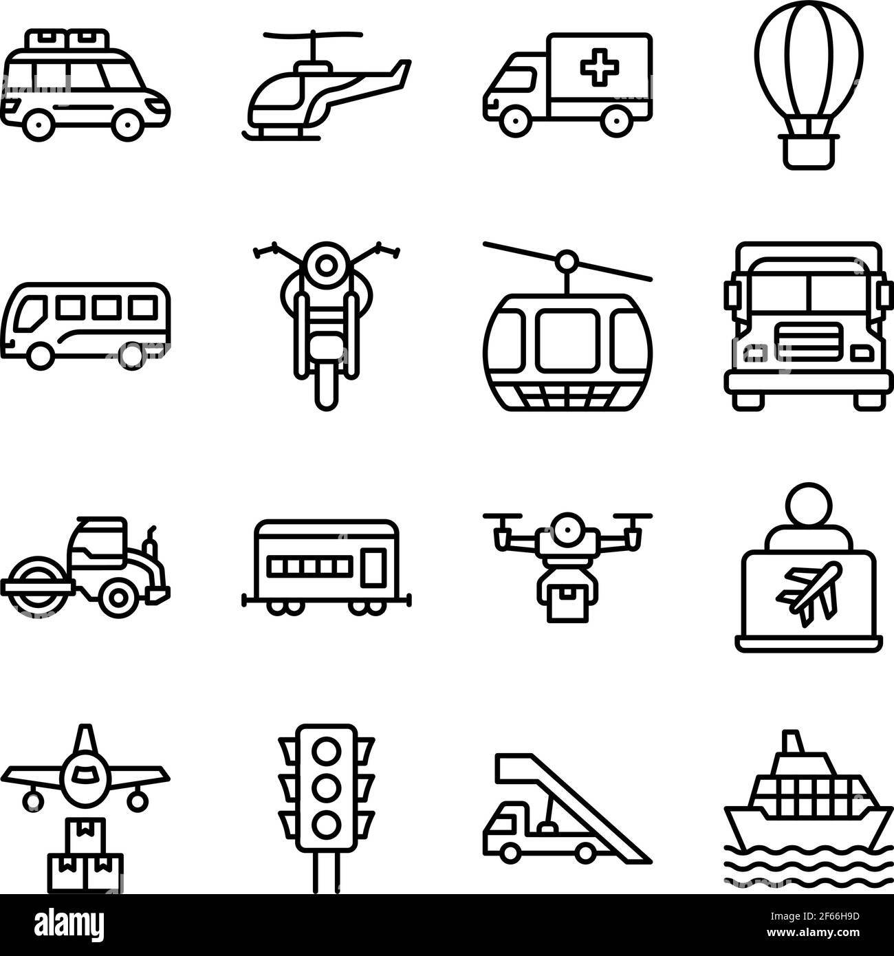 Confezione di icone lineari per automobili Illustrazione Vettoriale