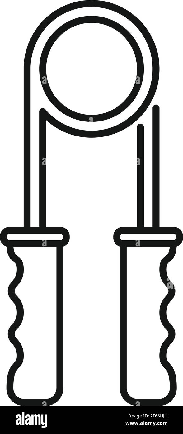 Icona dello strumento di allenamento manuale della palestra, stile del contorno Illustrazione Vettoriale