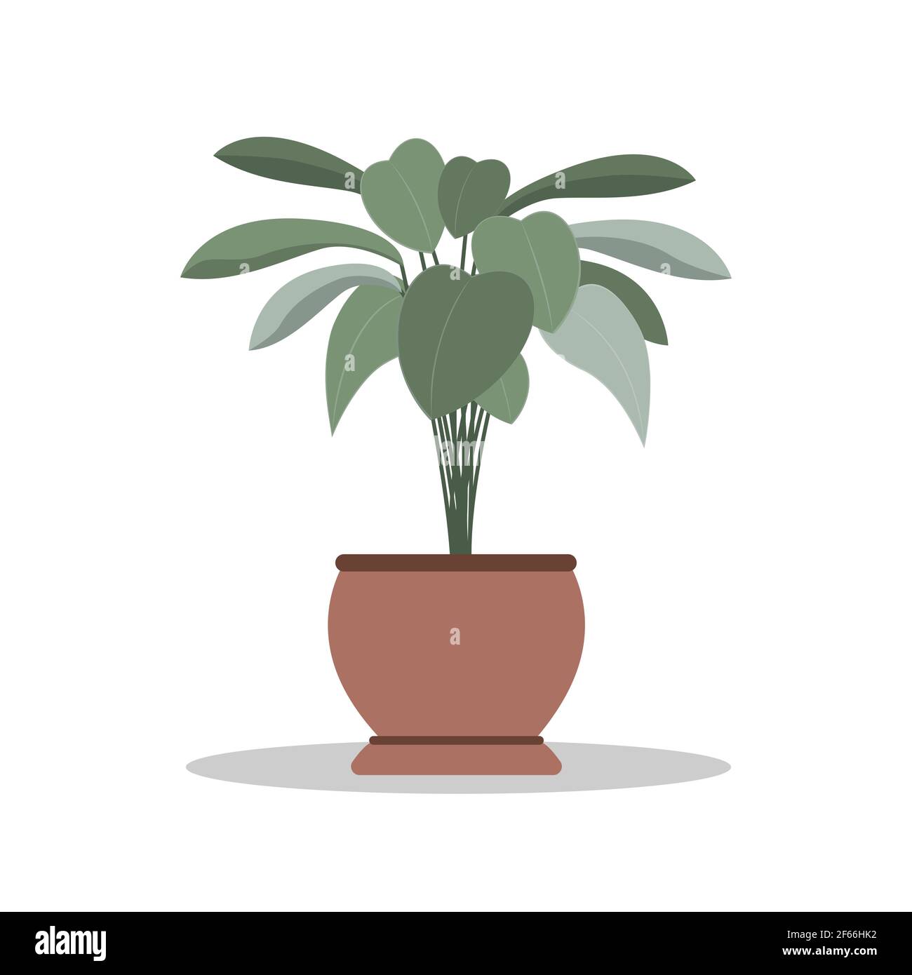 Home Plant Icon illustrazione vettoriale in design piatto Illustrazione Vettoriale