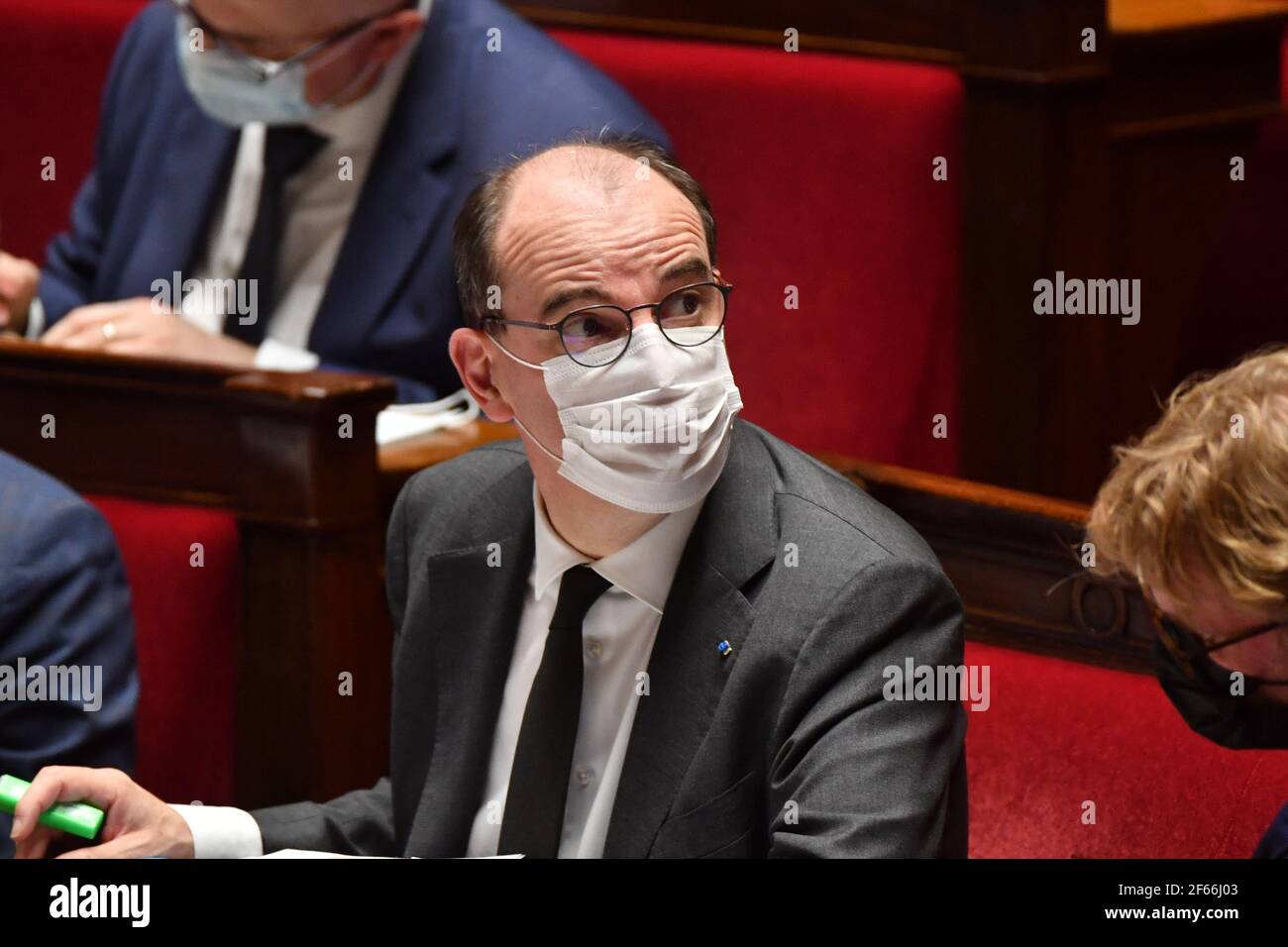 Parigi, Francia. 30 Marzo 2021. Jean Castex - Parigi: Sessione settimanale di domande al governo all'Assemblea nazionale francese a Parigi, Franc eon 30 marzo 2021. (Foto di Lionel Urman/Sipa USA) Credit: Sipa USA/Alamy Live News Foto Stock