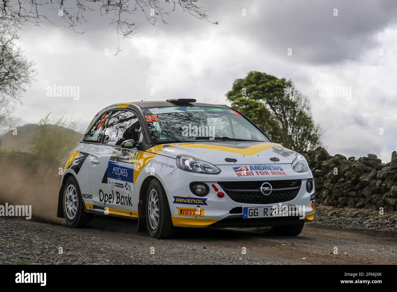 34 INGRAM Chris EDMONDSON Elliot Opel Adam R2 azione durante il Campionato europeo Rally 2017 ERC Azzorre rally, dal 30 marzo al 1 aprile, a Ponta Delgada Portugal - Foto Jorge Cunha / DPPI Foto Stock