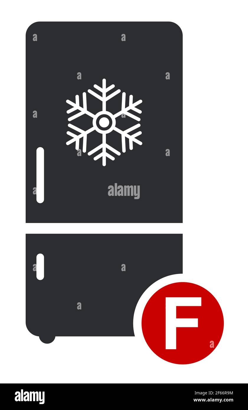 Vettore icona freezer freddo piatto. Segno moderno, pittogramma solido isolato su sfondo bianco. Illustrazione Vettoriale