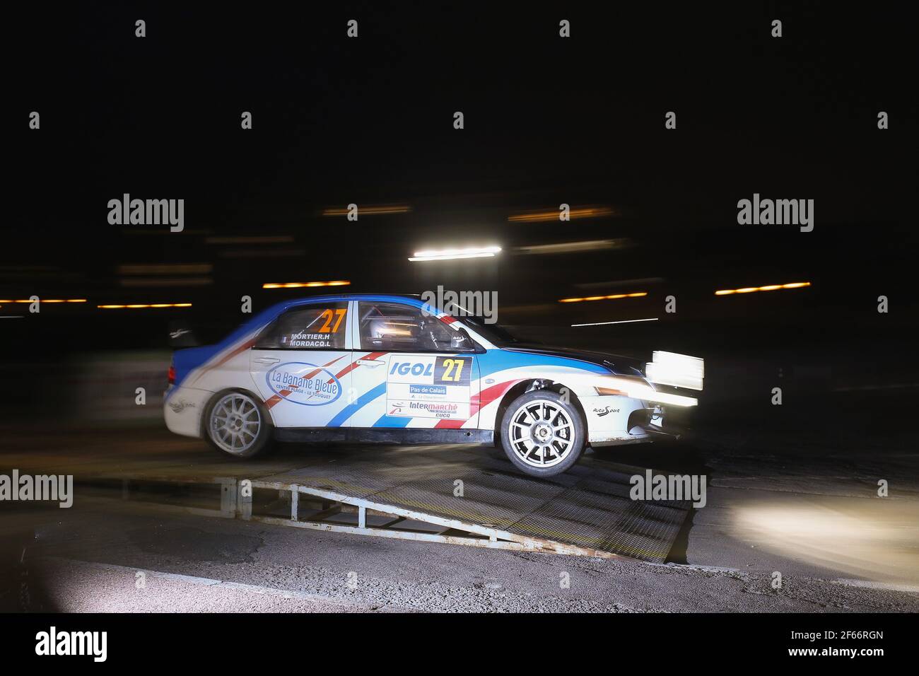 27 MORDACQ Laurent Mortier Herve Mitsubishi Lancer EVO 9 azione durante il campionato di rally francese 2017, rallye du Touquet dal 16 al 18 marzo a le Touquet, Francia - Foto Gregory Lenenmand/DPPI Foto Stock