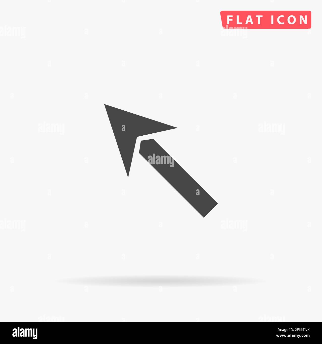 Icona vettore piatto freccia su sinistra. Illustrazioni di design disegnate a mano. Illustrazione Vettoriale