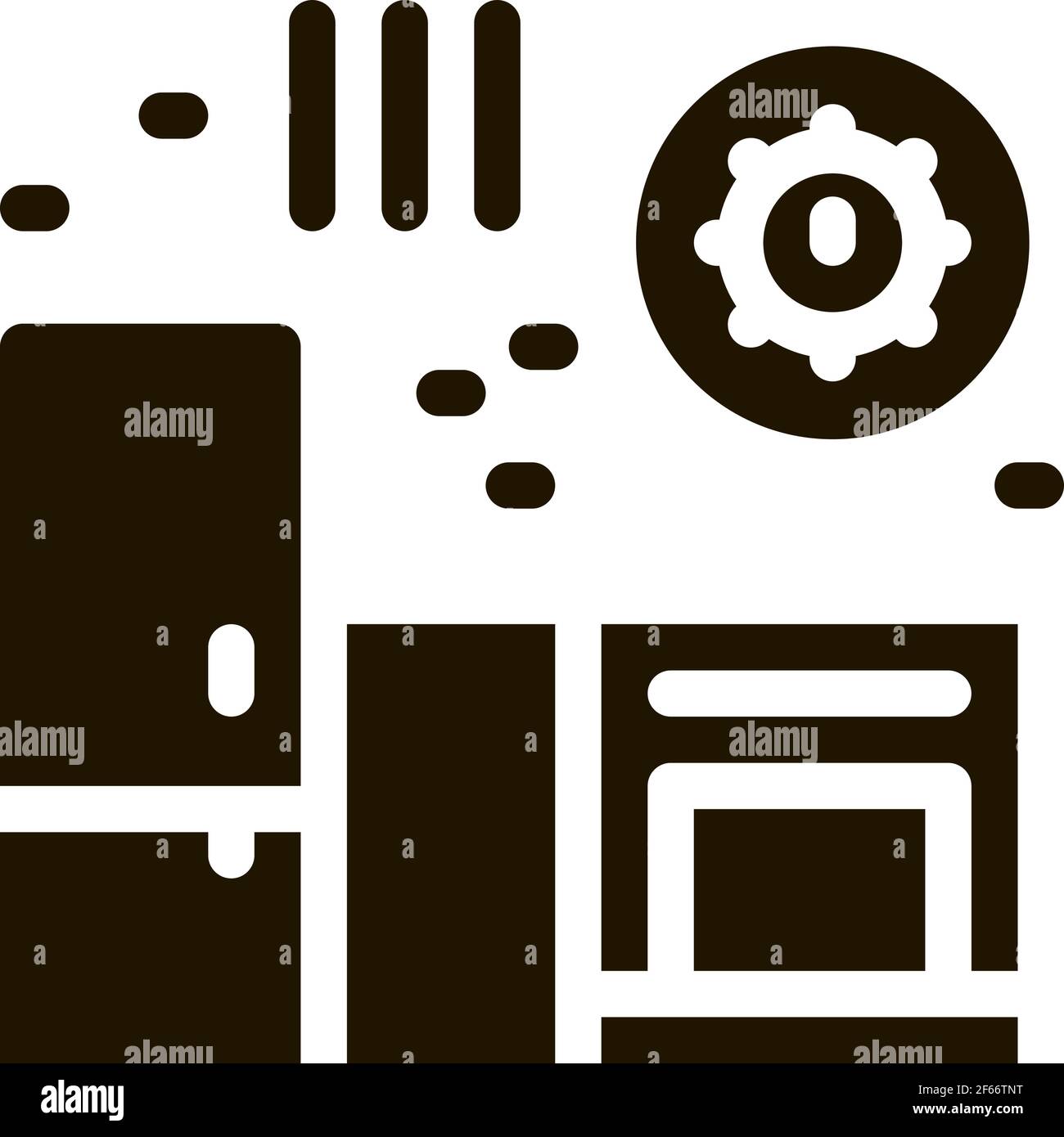 Batteri nocivi in cucina icona Vector Glyph Illustrazione Illustrazione Vettoriale