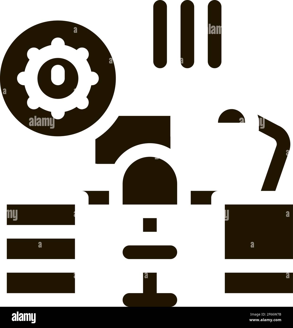 Batteri nocivi nell'icona della sala di lavoro Vector Glyph Illustration Illustrazione Vettoriale